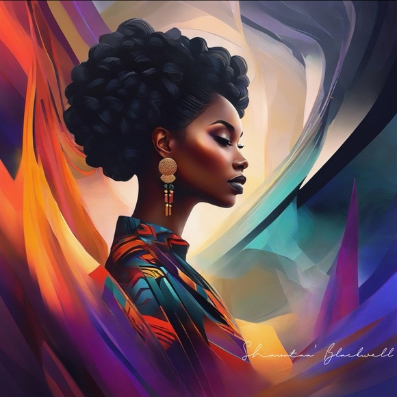 Acrylic African American Women Abstract Art -limited Edition - Picture 1 of 1